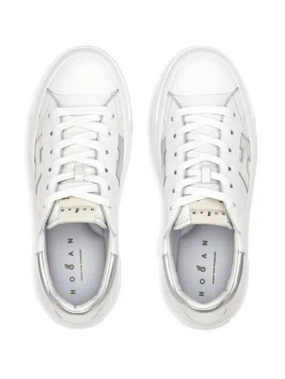 Hogan Rebel Leather Platform Sneakers In White