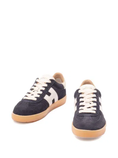 Hogan Low Top Sneakers Suede Upper Rubber Sole In Black