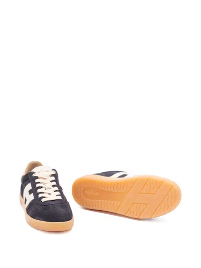 Hogan Low Top Sneakers Suede Upper Rubber Sole In Black