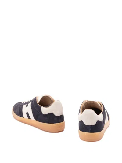 Hogan Low Top Sneakers Suede Upper Rubber Sole In Black