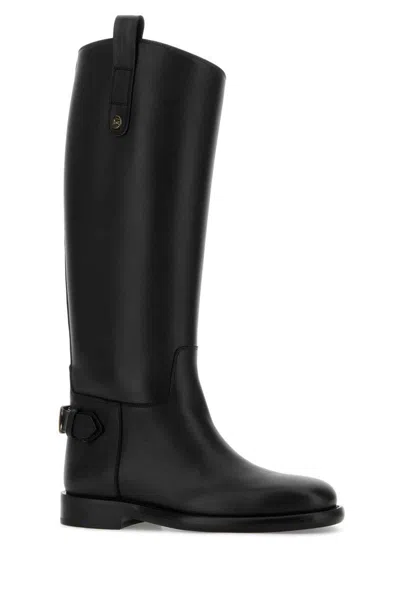 Burberry Cavalier Boots In Leather In Black
