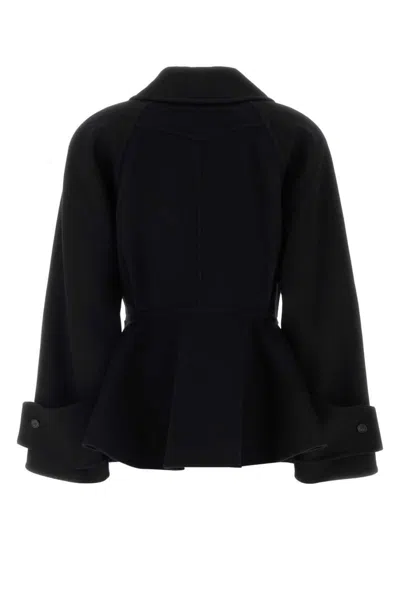 Chloé Chloe Women Short Coat With Ruffles In Black
