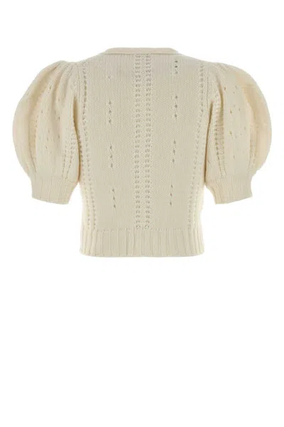 Chloé Ivory Wool Blend Cardigan In White