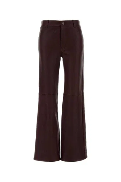 Chloé Grape Leather Flared Pant In Purple