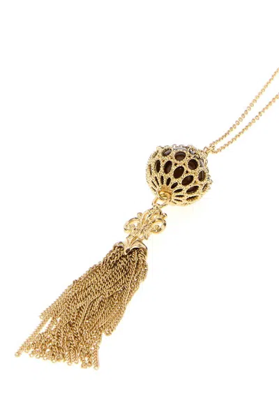 Chloé Metal Eternity Necklace Long Chain Pendant In Gold