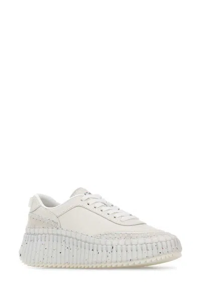 Chloé Nama Monochrome Leather Sneakers In Multi
