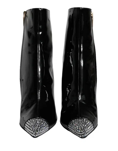 Dolce & Gabbana Crystal-embellished Ankle Boots In Black