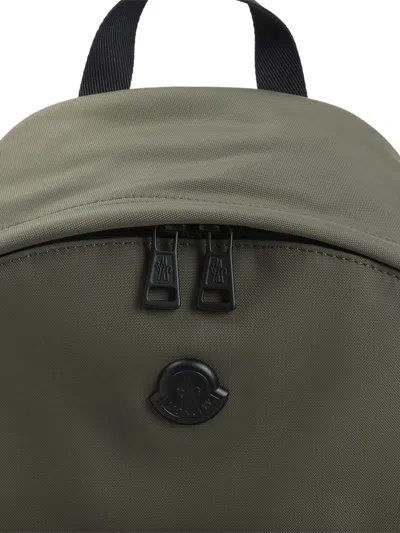 Moncler Pierrick Backpack Front Pocket Adjustable Straps Handle In Green