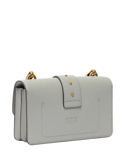 Pinko Small Love One Stud-embellished Shoulder Bag In Gray