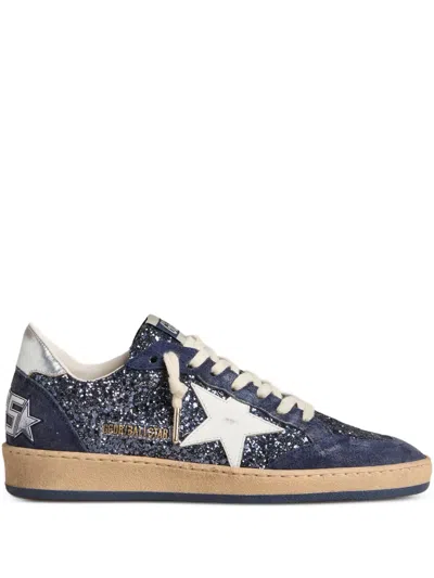 Golden Goose Ball Star Glitter-embellishment Sneakers In Blue