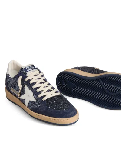 Golden Goose Ball Star Glitter-embellishment Sneakers In Blue