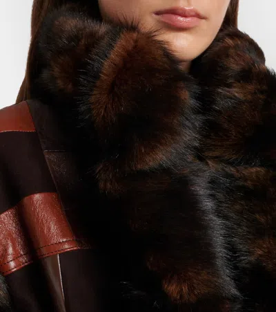 Chloé Shearling-trimmed Leather Bomber Jacket In Brown