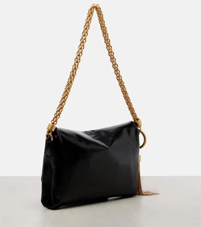 Jimmy Choo Callie Flap Leather Shoulder Bag In Black