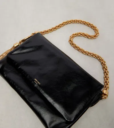 Jimmy Choo Callie Flap Leather Shoulder Bag In Black