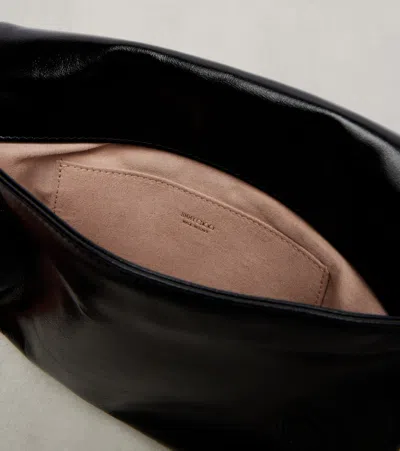 Jimmy Choo Callie Flap Leather Shoulder Bag In Black