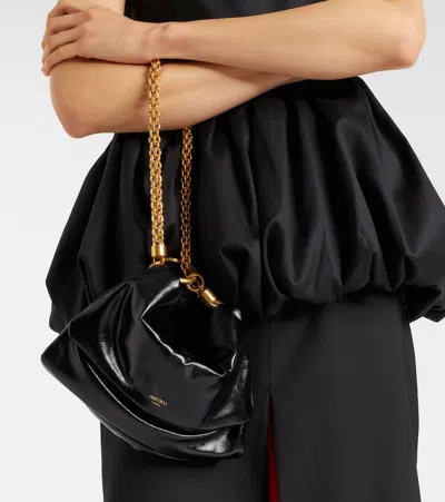 Jimmy Choo Callie Flap Leather Shoulder Bag In Black