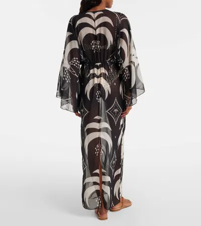 Johanna Ortiz Printed Sheer Beach Cover-up In Gray