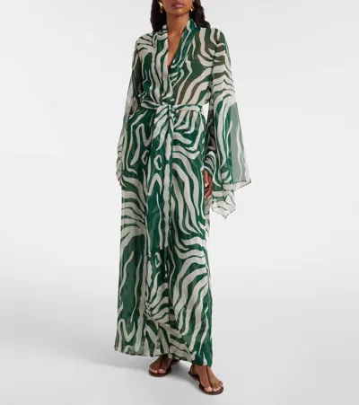 Johanna Ortiz Printed Beach Cover-up In Green