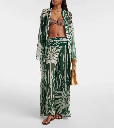 Johanna Ortiz Printed Beach Cover-up In Green