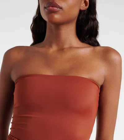 Johanna Ortiz Belted Swimsuit In Brown