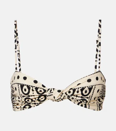 Johanna Ortiz Bandana Marina Printed Bikini Top In Multi