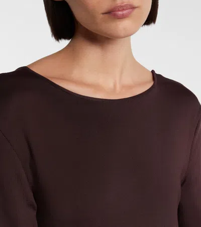 Bottega Veneta Open-back Compact Knit Maxi Dress In Burgundy