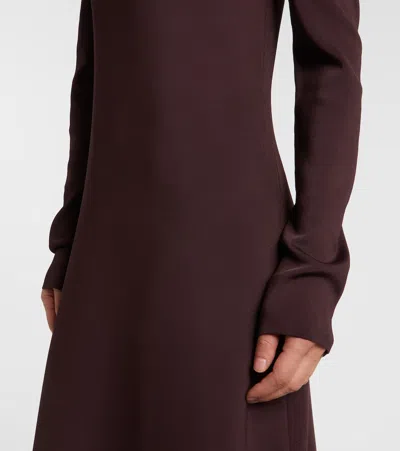 Bottega Veneta Open-back Compact Knit Maxi Dress In Burgundy