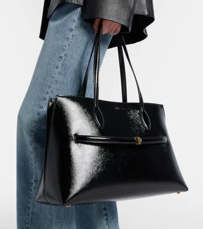 Totême Lounge Leather Tote Bag In Black