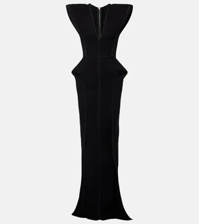 Maticevski Graduate Peplum Gown In Black