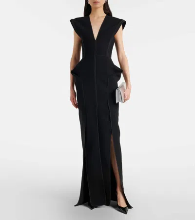 Maticevski Graduate Peplum Gown In Black