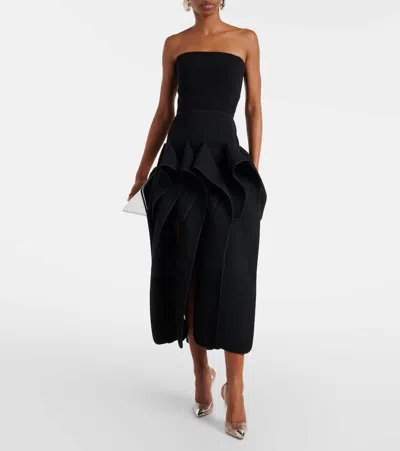 Maticevski Breakout Draped Midi Dress In Black
