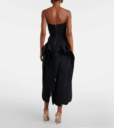 Maticevski Breakout Draped Midi Dress In Black