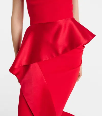 Maticevski Provocateur Halterneck Peplum Satin Gown In Red