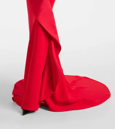 Maticevski Provocateur Halterneck Peplum Satin Gown In Red