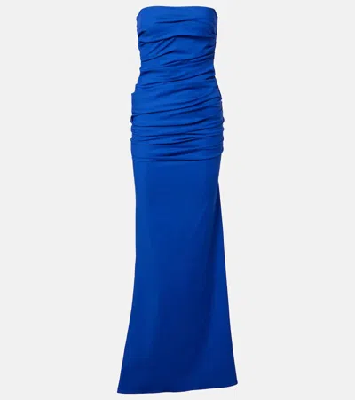 Maticevski Intoxicate Ruched Gown In Blue