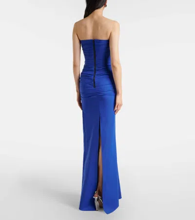 Maticevski Intoxicate Ruched Gown In Blue