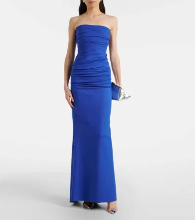 Maticevski Intoxicate Ruched Gown In Blue