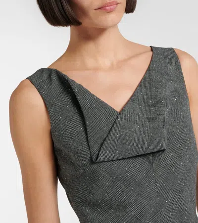 Alexander Mcqueen Wool Midi Dress In Black