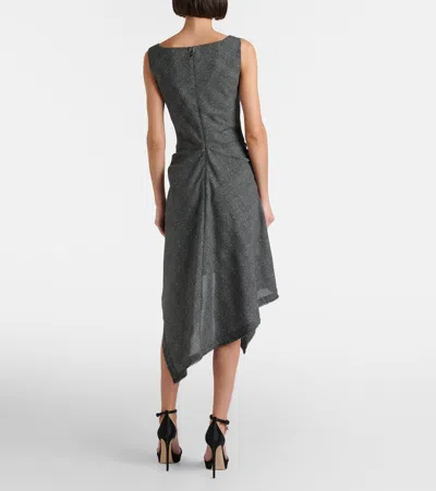Alexander Mcqueen Wool Midi Dress In Black