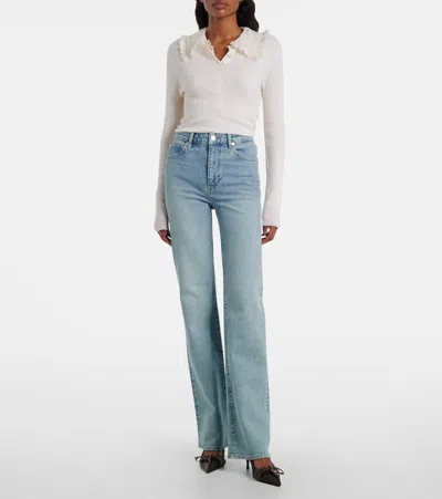 Frame Arrow High-rise Bootcut Jeans In Blue