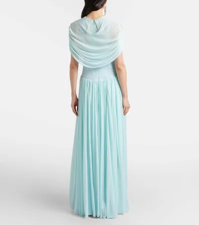 Simkhai Draped Pleated Gown In Multi