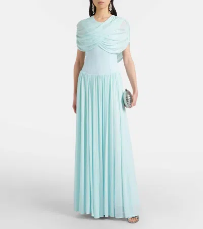 Simkhai Draped Pleated Gown In Multi