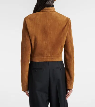 Tom Ford Cropped Suede Jacket In Multi