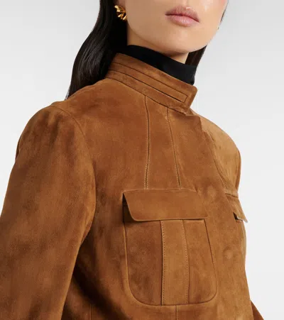Tom Ford Cropped Suede Jacket In Multi