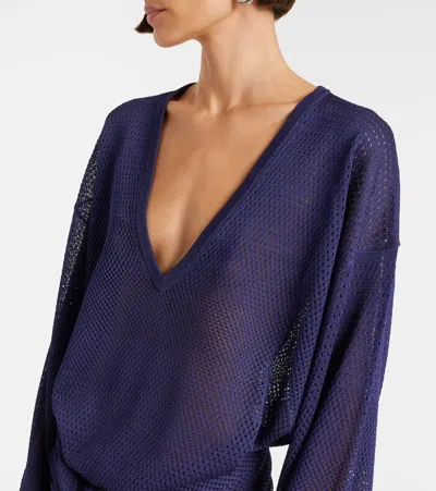 Attico Open-knit Minidress In Multi