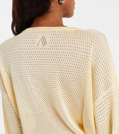 Attico Open-knit Minidress In Neutral