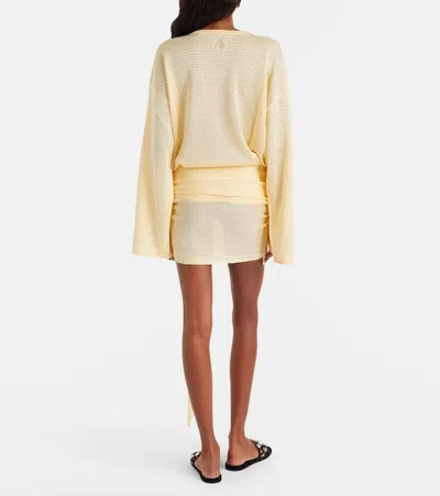 Attico Open-knit Minidress In Neutral