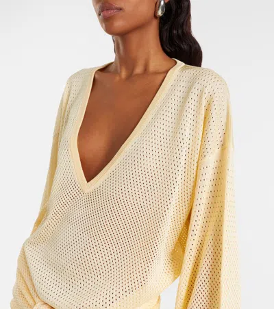 Attico Open-knit Minidress In Neutral