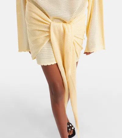 Attico Open-knit Minidress In Neutral