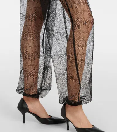 The Frankie Shop Orissa Sheer Wide-leg Pants In Black